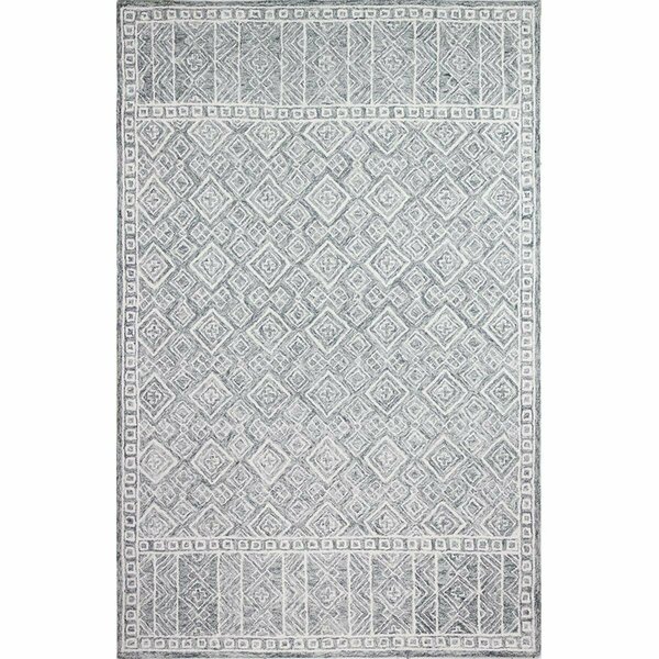Bashian 5 ft. x 7 ft. 6 in. Valencia Collection Transitional 100 Percent Wool Hand Tufted Area Rug Slate R131-SLA-5X7.6-AL119